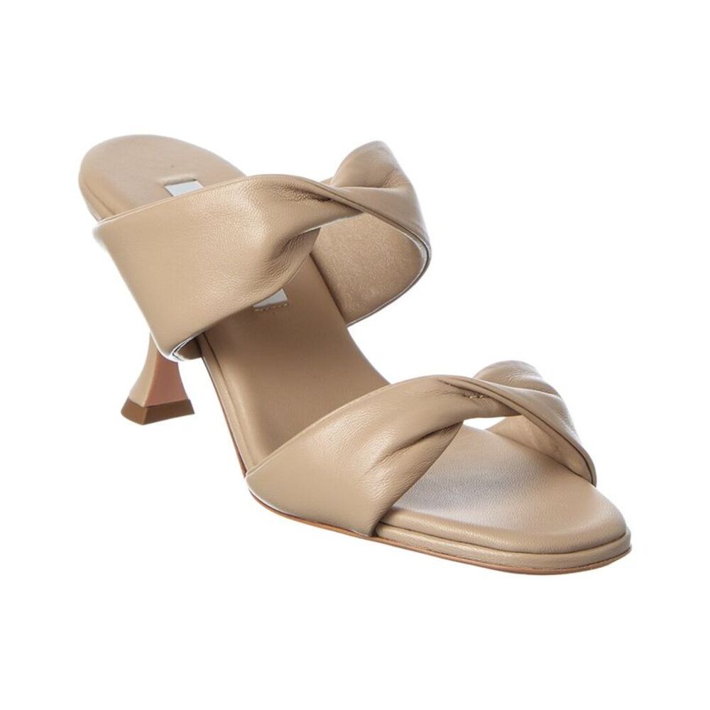 Aquazzura Twist 75 Leather Sandal, Brown
